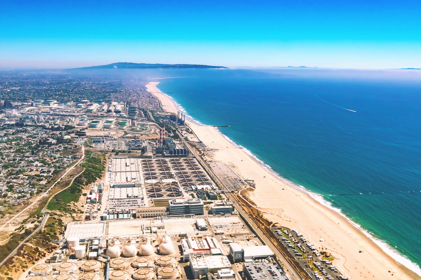 aerial view of Dockweiler Beach