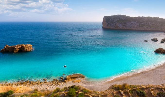 blue water beach in Spain
