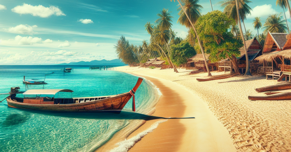 longtail boat in Thailand on Beach